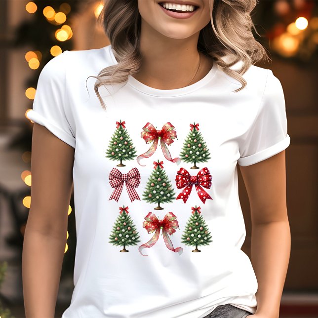 Camiseta Laços e Árvores de Natal Coquette (Criador carregado)