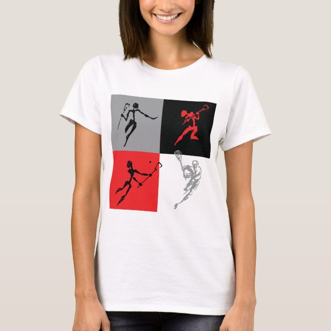 Camiseta Lacrosse abstrato (Frente)