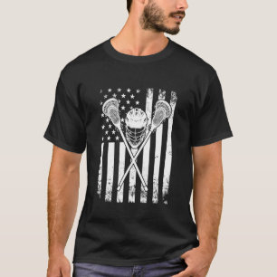 Camiseta Lacrosse American Flag Cross Lacrosse Sticks Men W