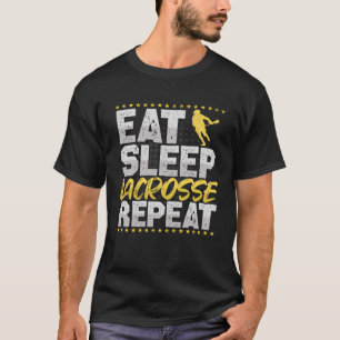 Camiseta Lacrosse Come Sleep Repete Lax Hobby Lacrosse