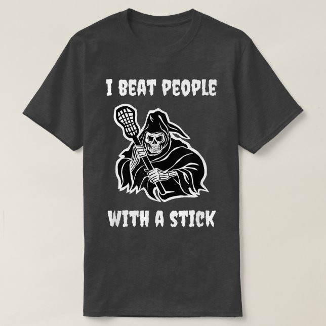 Camiseta Lacrosse Engraçado Meme Spookie, Gótico de Esquele (Frente do Design)