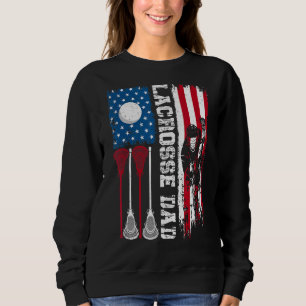Camiseta Lacrosse Pai Sport Afetou A Bandeira Americana Em