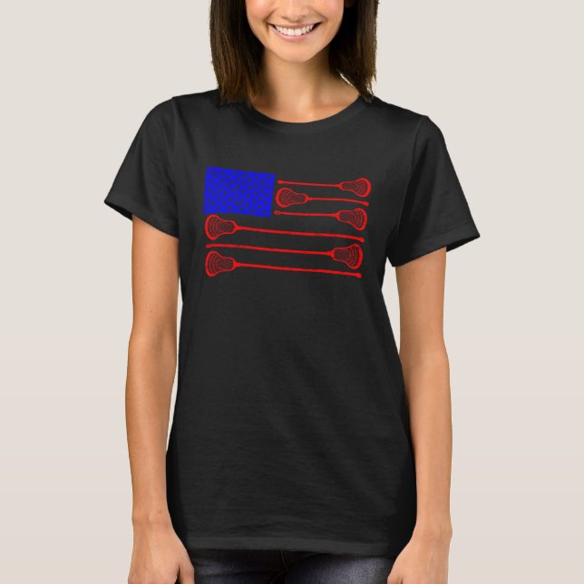 Camiseta Lacrosse Player Independence Day Lax Patriotic Goa (Frente)