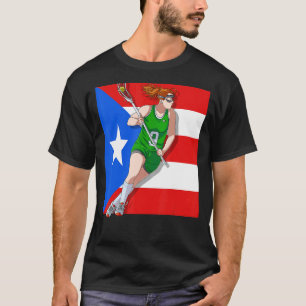 Camiseta Lacrosse Porto Rico Flag Vintage Retro Boricua Pl
