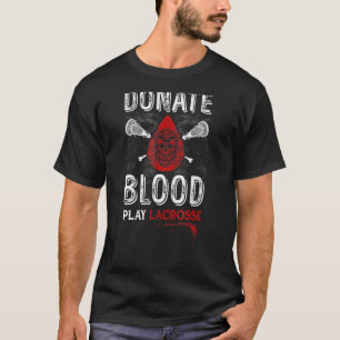 Camiseta Lacrosse Retro Lacrosse Player Stick Donate Sangue