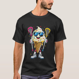 Camiseta Lacrosse Sorvete Capacete de Gotejamento Sticks Fã