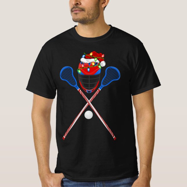Camiseta Lacrosse Sports Lover Xmas Santa Hat Lacrosse Chri (Frente)