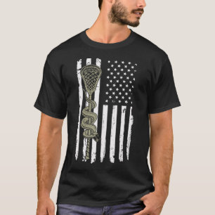 Camiseta Lacrosse Stick E Ansia Cobra Americana Flag V