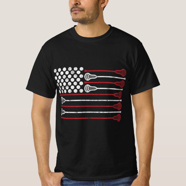 Camiseta Lacrosse USA Flag Lax  (Frente)