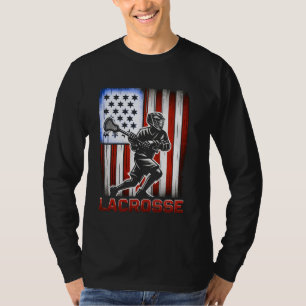 Camiseta Lacrosse USA Flag Lax Men Women Boys Girls Vintage