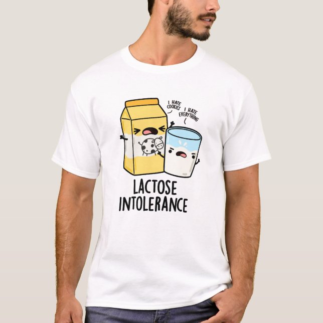 Camiseta Lactose Intolerância Engraçada Leite Pun (Frente)