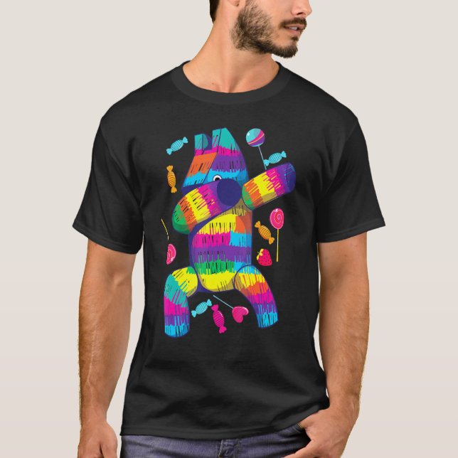 Camiseta Lacy Dabbing Pinata Cinco De Mayo Mexicano (Frente)