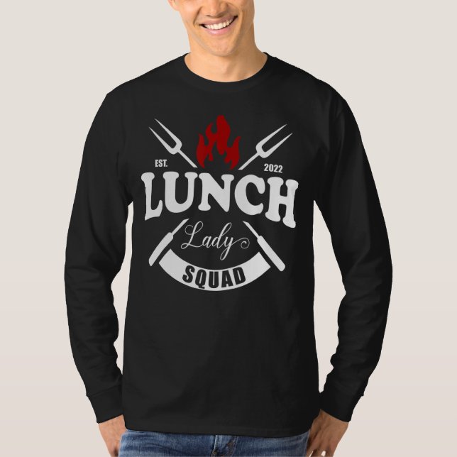 Camiseta Ladie de Almoço da Senhora da Cafeteria da Tripula (Frente)