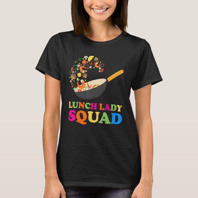 Camiseta Ladie de Almoço da Senhora da Cafeteria da Tripula (Frente)