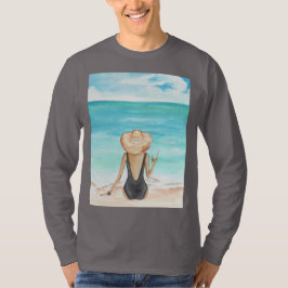 Camiseta ladie na praia