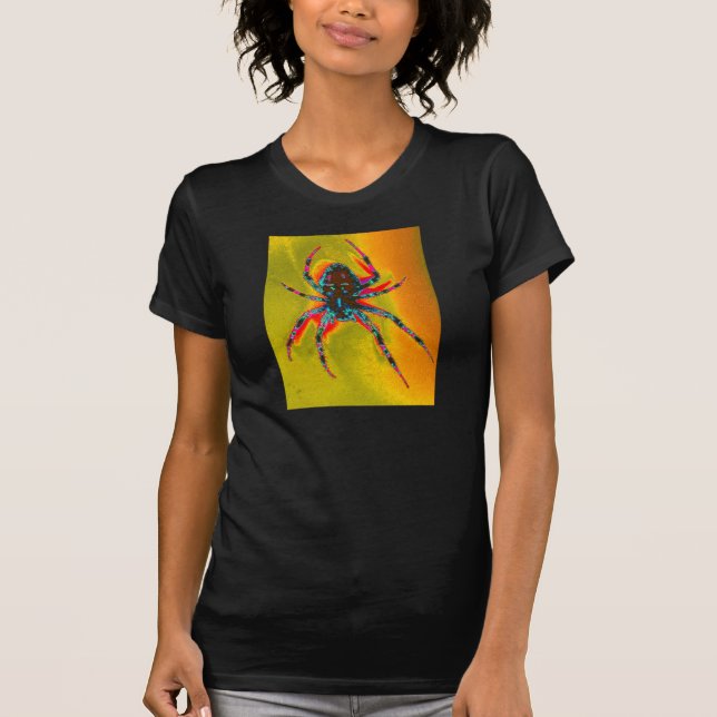 Camiseta Lado de baixo psicadélico da aranha por KLM (Frente)