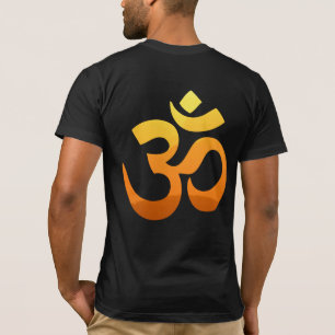 Camiseta Lado de trás Om Mantra Dourada Meditação Sun Ioga 