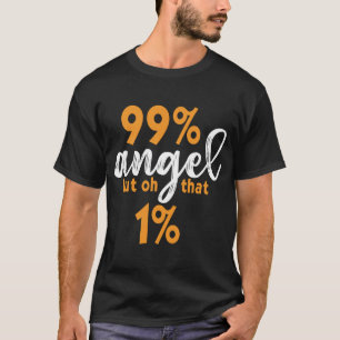 Camiseta Lado Selvagem 99 Porcento Anjo Engraçado