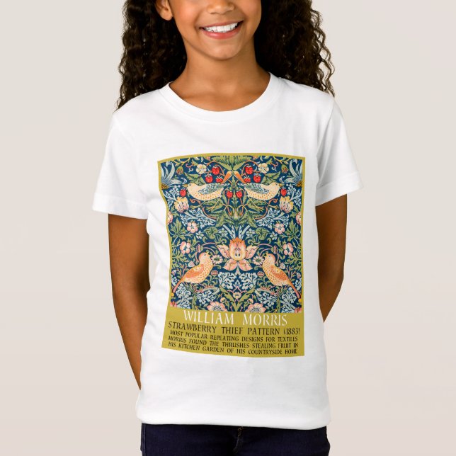 Camiseta Ladrão de morango - Design de William Morris (Frente)