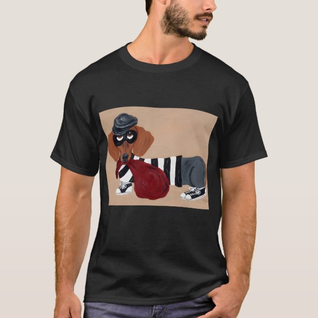 Camiseta Ladrão de petiscos Dachshund (Frente)