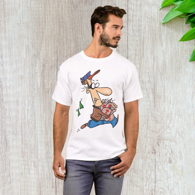 Camiseta Ladrão roubando dinheiro (Criador carregado)
