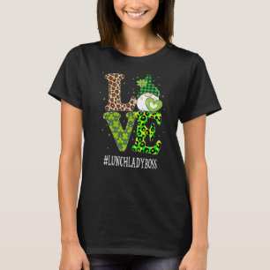 Camiseta Lady Boss Amor Gnomo de Dia de São Patrício Leopar