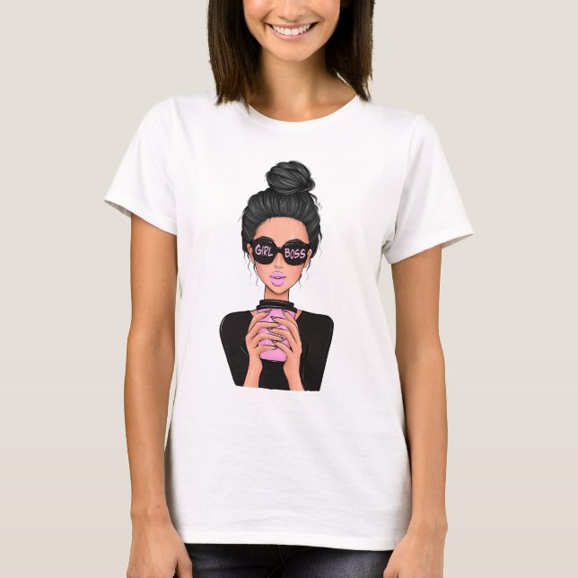 Camiseta Lady Boss Life, Chefe Babe Mulher, Chefe Garota (Frente)