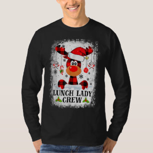 Camiseta Lady Crew Reindeer Xadrez Christma Fami
