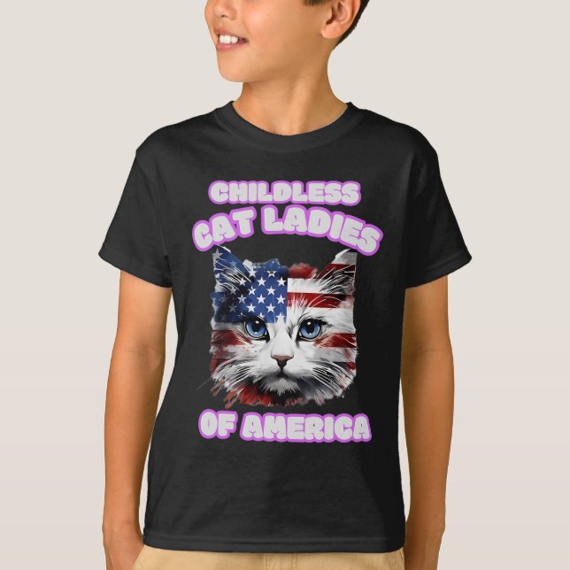 Camiseta Lady De Gato Sem Fios Para Kamala (Frente)