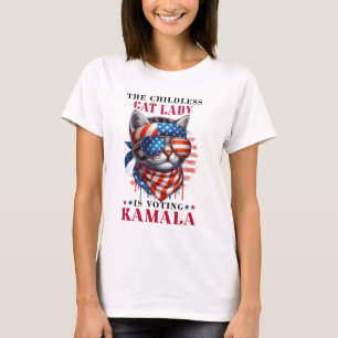 Camiseta Lady Gato Patriótica para Kamala Harris 2024
