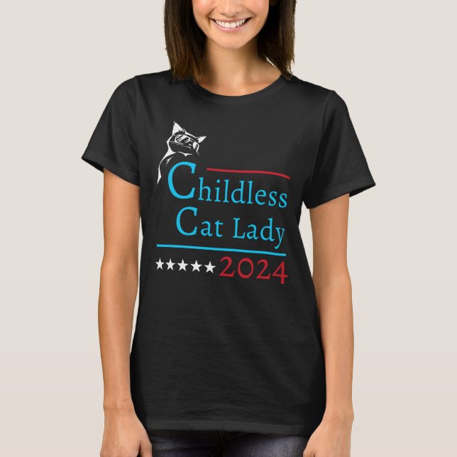 Camiseta "Lady Gato Sem Fios" Kamala Harris 2024 (Frente)