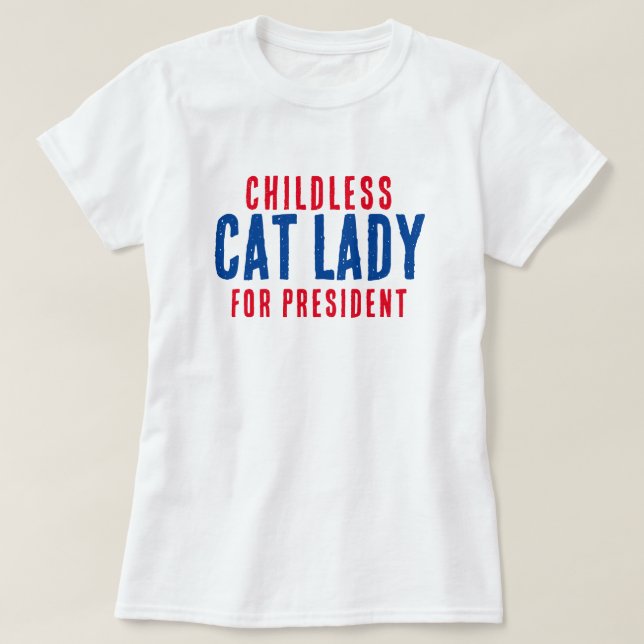 Camiseta Lady Gato Sem Fios para o Presidente Kamala Harris (Frente do Design)