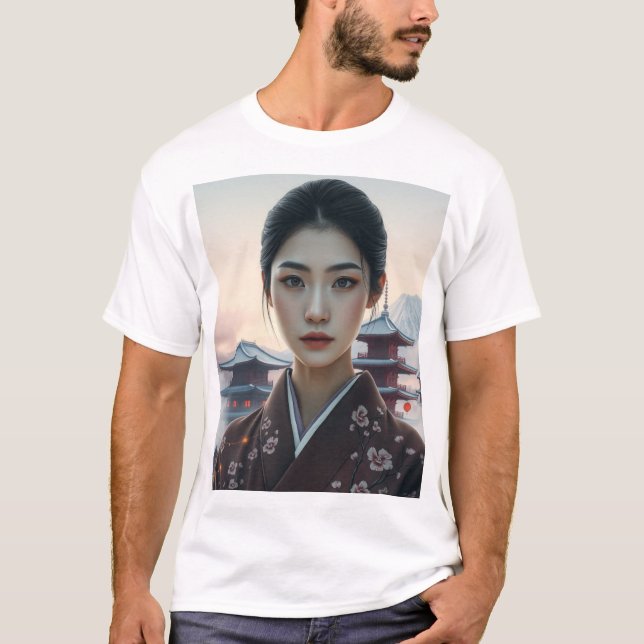 Camiseta Lady Japonesa em Kimono (Frente)