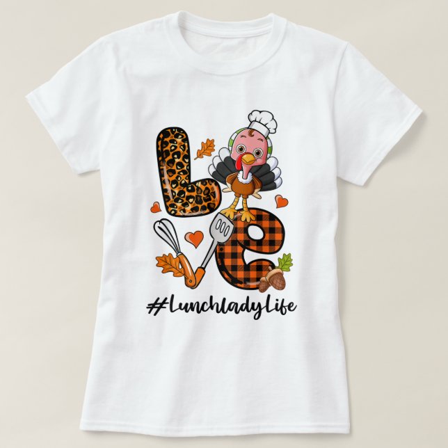 Camiseta Lady Leopard Pumpkin Turquia Cai Obrigados (Frente do Design)