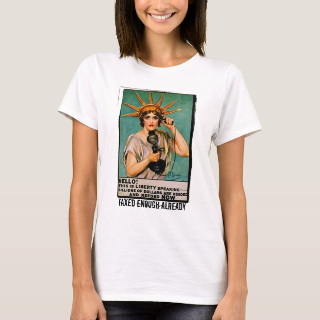 Camiseta Lady Liberty, precisamos de milhões agora (Frente)