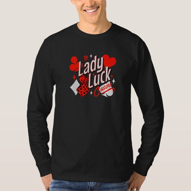 Camiseta Lady Luck Rockabilly 50's Casino Games Card Player (Frente)