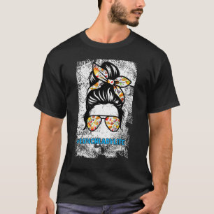Camiseta Lady Messy Bun Hair Cafeteria Trabalhadora Lady Li
