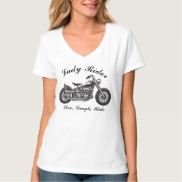 Camiseta Lady Rider Motorcycle Live, Ria, Ride