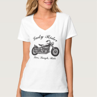 Camiseta Lady Rider Motorcycle Live, Ria, Ride