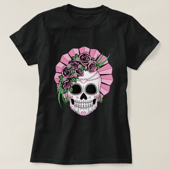 Camiseta Lady Sugar Skull (Frente do Design)