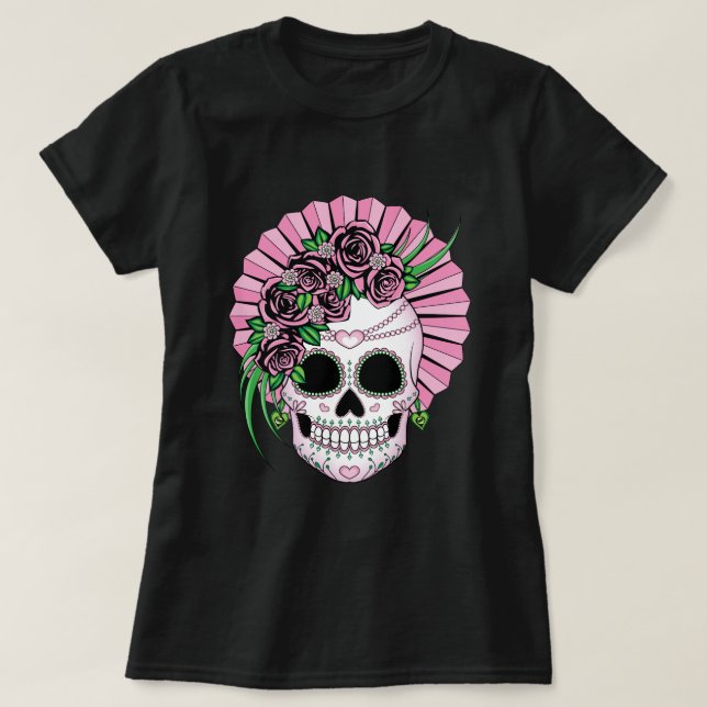 Camiseta Lady Sugar Skull (Frente do Design)