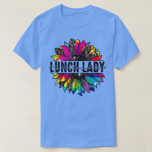 Camiseta Lady Sunflower Leopard Tie Dye De Volta À Escola (Frente do Design)