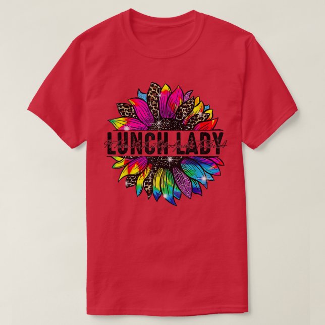 Camiseta Lady Sunflower Leopard Tie Dye De Volta À Escola (Frente do Design)