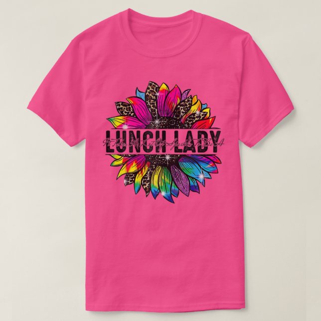 Camiseta Lady Sunflower Leopard Tie Dye De Volta À Escola (Frente do Design)