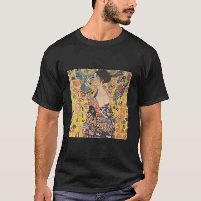 Camiseta Lady With Fan Por Gustav Klimt (Frente)