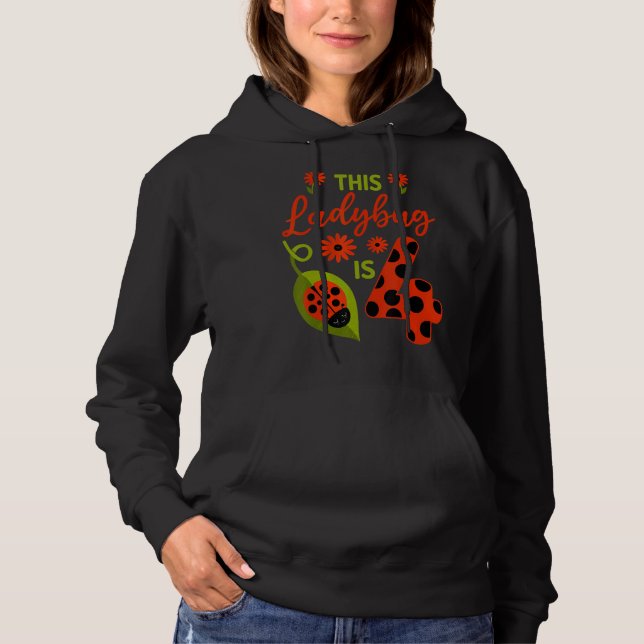 Camiseta Ladybug Birthday Esta Ladybug Tem 4 Anos (Frente)