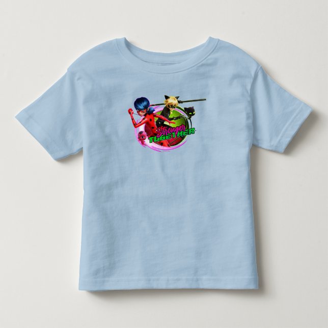 Camiseta Ladybug & Cat Noir | Juntos Mais Fortes (Frente)