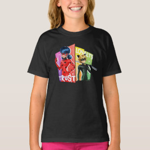 Camiseta Ladybug e Cat Noir Confiança e lealdade
