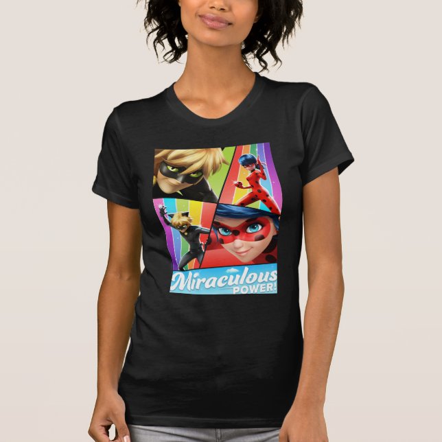 Camiseta Ladybug e Cat Noir | Energia Miraculosa! (Frente)