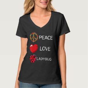 Camiseta Ladybug Heart Inseto Love Peace Ladybug Inse